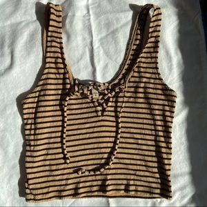 Semi cropped striped tank